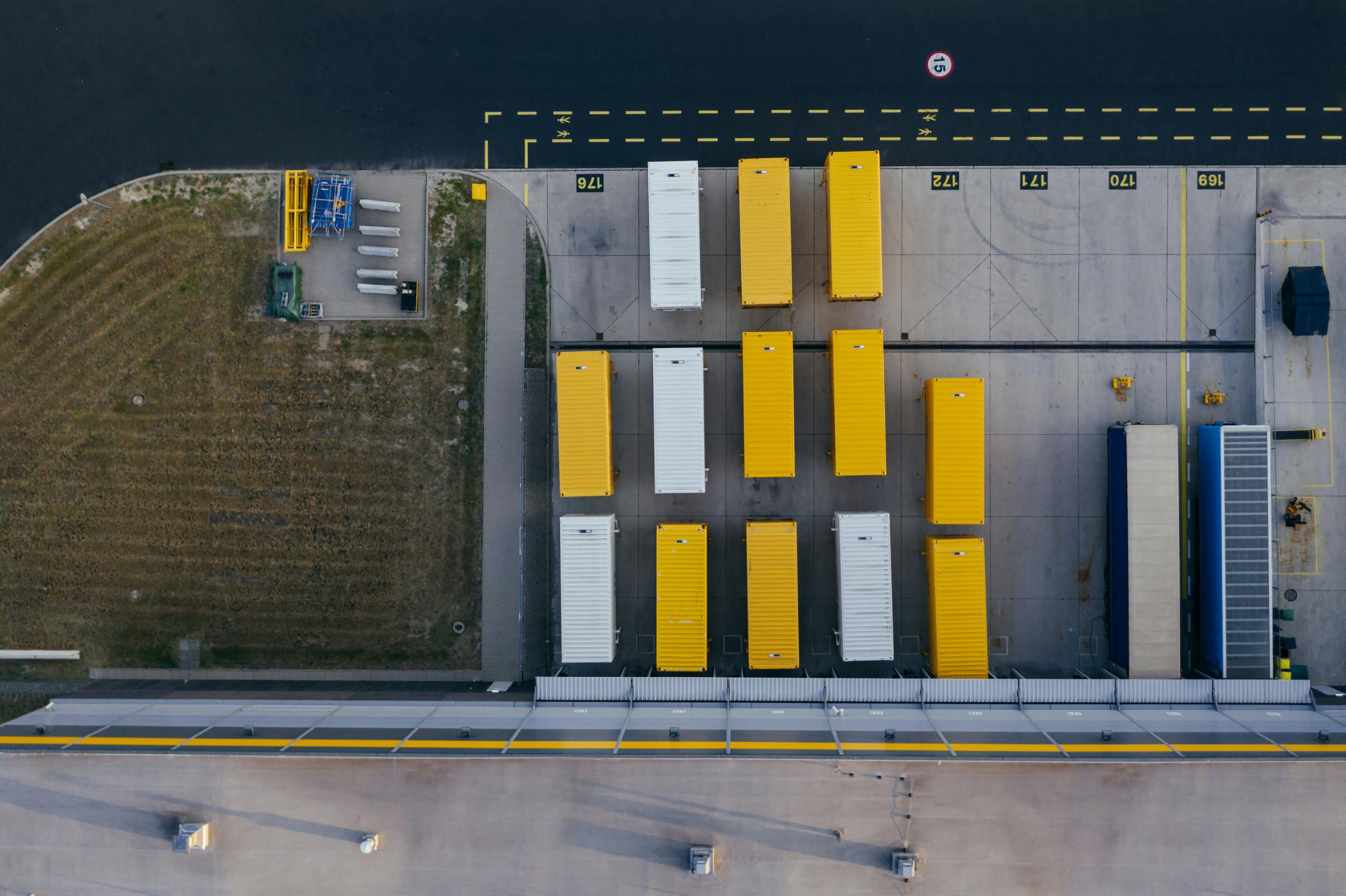 Distribution yard viewed from above