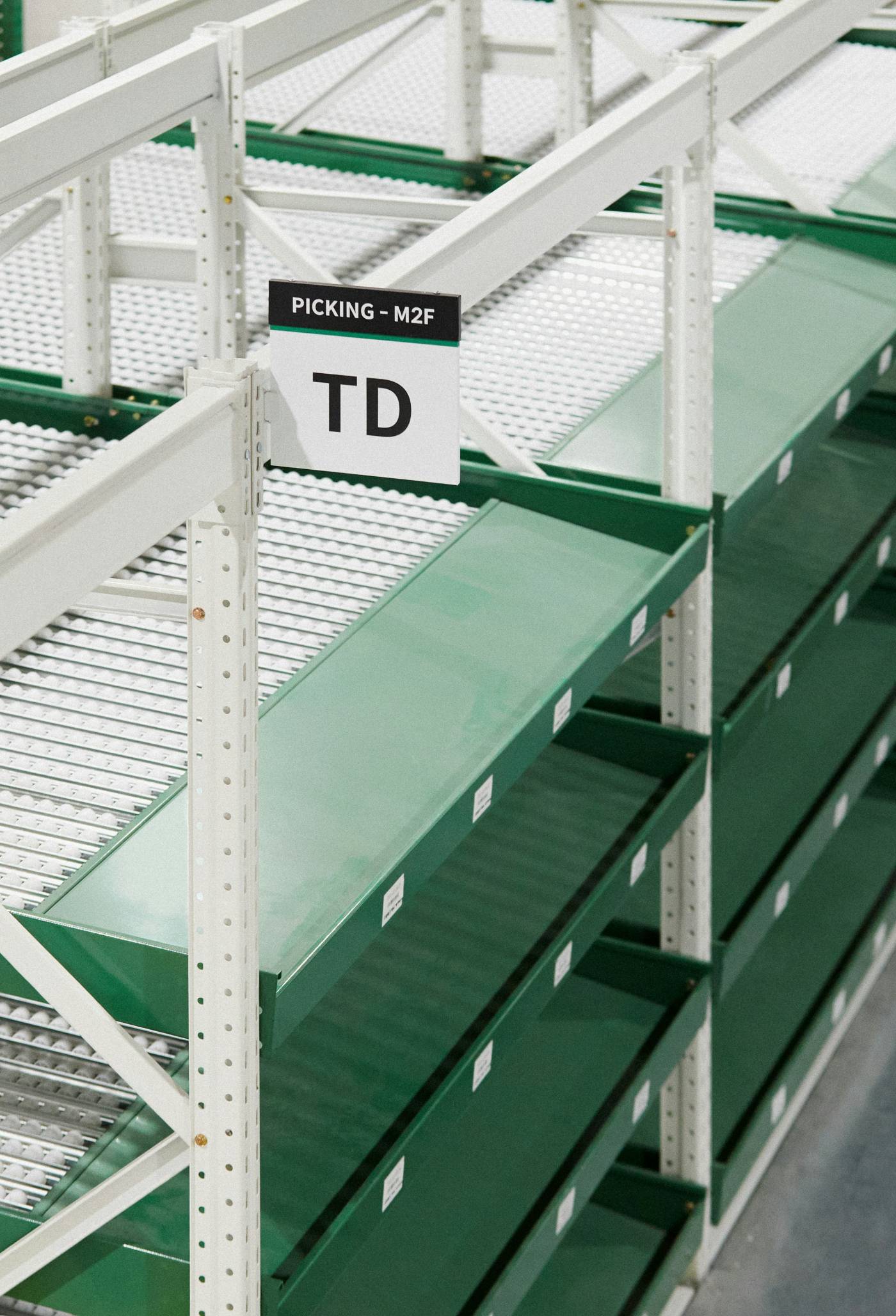 Pallet racking installation in a warehouse